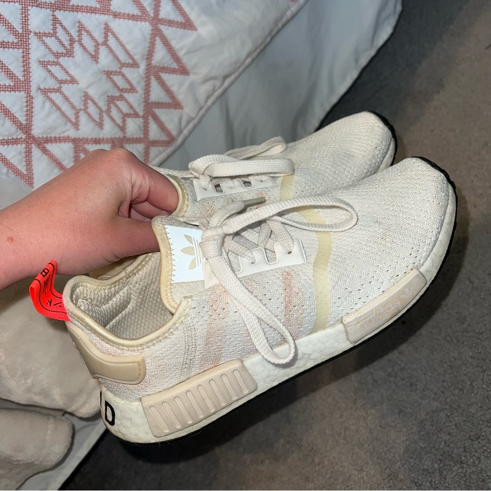 Women’s Cream & White Adidas NMD Shoes